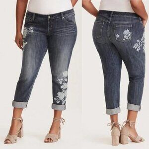Embroidered Boyfriend Jeans - Torrid